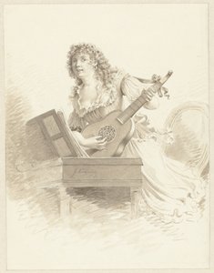 Señora tocando una guitarra dama con una guitarra de Jacques Kuyper