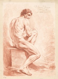 Desnudo masculino sentado, visto de espaldas (1er premio 1783) de Jacques Kuyper