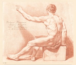 Desnudo masculino sentado, visto de espaldas (3er premio 1781)