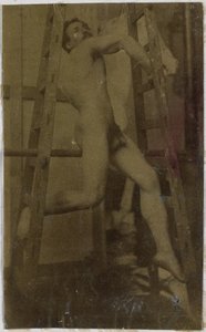 Estudio de un modelo de desnudo masculino en el estudio de Jacques de Lalaing de Jacques Lalaing (attributed to)