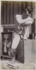 Estudio de un modelo de desnudo masculino sentado en el estudio de Jacques de Lalaing de Jacques Lalaing (attributed to)