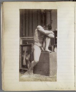Estudio de un modelo de desnudo masculino sentado en el estudio de Jacques de Lalaing de Jacques Lalaing (attributed to)