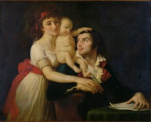 Camille Desmoulins (1760-94), su esposa Lucile (1771-94) y su hijo Horace-Camille (1792-1825) c.1792