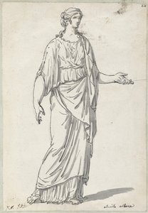 Escultura Clásica de una Mujer con un Brazo Extendido de Jacques Louis David