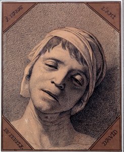 Estudio de la cabeza de Jean Paul Marat (1763-1793) asesinado el 13/07/1793 Dibujo de Jacques Louis David (1748-1825) de Jacques Louis David