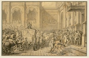 La llegada del Emperador ... de Jacques Louis David