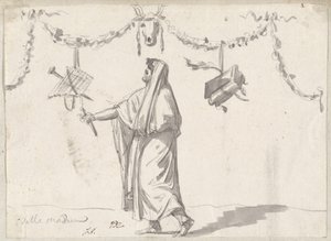 Ornamento con un Hombre Barbudo en Vestimenta Antigua