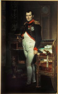 Retrato de cuerpo entero de Napoleón I (1769-1821) en su gabinete de trabajo en las Tullerías. Pintura de Jacques Louis David (1748-1825) 1812. Colección privada. de Jacques Louis David