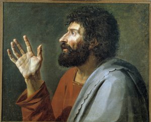 Retrato de un hombre con la mano en el aire. Museo Granet, Aix en Provence de Jacques Louis David
