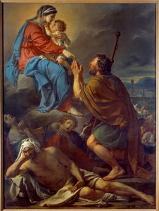 San Roque rezando a la Virgen por el cese de la plaga de Jacques Louis David