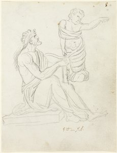 Hombre Sentado y Bebé Envueltos de Jacques Louis David