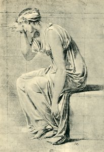 Mujer sentada, finales del siglo XVIII-principios del siglo XIX, 1943 de Jacques Louis David