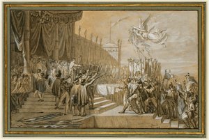 Sermón dado por el Ejército al Emperador tras la distribución de ... de Jacques Louis David