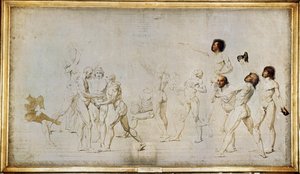 Boceto para el juramento del Jeu de Paume ... de Jacques Louis David