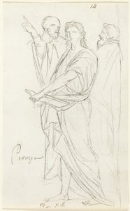 Boceto de Tres Figuras Clásicas de Jacques Louis David