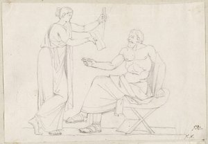 Sócrates y Diotima de Jacques Louis David