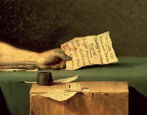 La muerte de Marat (detalle) de Jacques Louis David