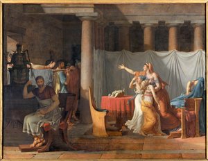 Los lictores informan a Lucio Junio Bruto (siglo VI a.C.) sobre los cuerpos de sus hijos de Jacques Louis David