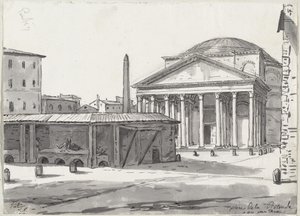 El Panteón visto desde la Piazza de Jacques Louis David
