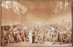 El juramento de la cancha de tenis (dibujo preparatorio) de Jacques Louis David