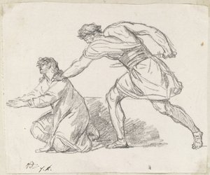 Guerrero Capturando a una Figura Arrodillada