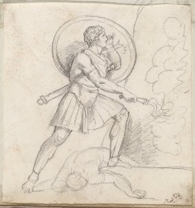 Guerrero con Escudo y Antorcha de Jacques Louis David