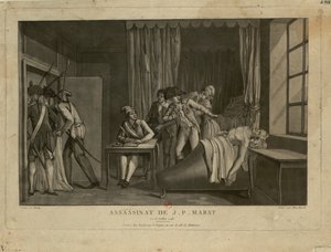 El asesinato de Jean-Paul Marat, 1793 de Jacques Marchand