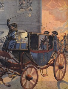 El general Louis Desaix siendo llevado en carruaje durante la Batalla de Marengo