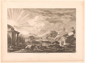 Vista de una ruina en Atenas, posiblemente el Teatro Dionisio Vue des ruines de l