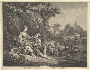 ¿Piensan en la uva?, siglo XVIII de Jacques Philippe Le Bas