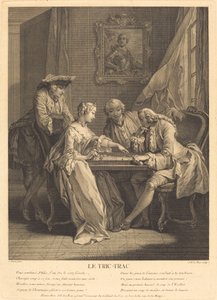 El tric-trac de Jacques Philippe Le Bas after Charles Eisen