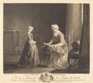 La Buena Educación de Jacques Philippe Le Bas after Jean Siméon Chardin