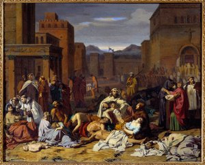 La peste. Pintura de Jacques Pilliard (1814-1898)
