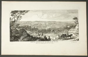 Vista del Palacio Real de Meudon y del pueblo, de la serie Le Château de Meudon