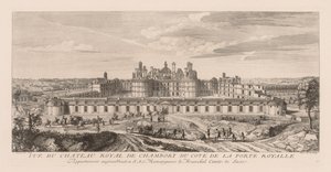 Vista del Castillo Real de Chambord, desde el lado de la Puerta Real de Jacques Rigaud
