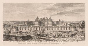 Vista del Castillo Real de Chambord, desde el lado de la Puerta Real de Jacques Rigaud