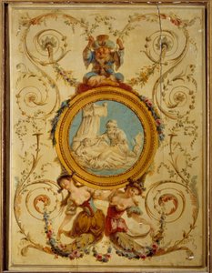 Panel decorativo del gabinete turco del Conde de Artois en Versalles. Pintura sobre madera de Jacques Rousseau (1630-1693) de Jacques Rousseau