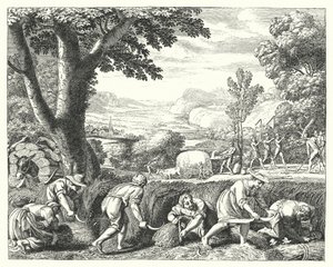 Escena de cosecha de Jacques Stella