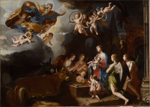 La adoración de los ángeles, 1635 de Jacques Stella