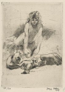 Minne et les chats buvant (Minne y los gatos bebedores), de la suite Le bain de Minne (Minne