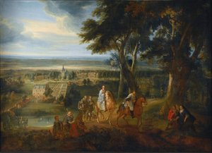 Rodolfo de Habsburgo entregando su caballo a un sacerdote que le entrega el viático, c.1613-86 (óleo sobre lienzo) de Jacques d