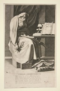 Chilo Lacedaemonius, #3 de la serie Los Siete Reyes Magos de Grecia de Jacques de Gheyn III