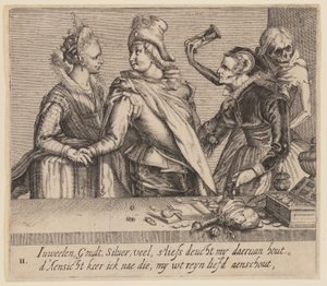 Un joven entre una joven y una vieja, de Unequal Lovers de Jacques de Gheyn II