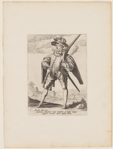 Mosquetero, de Oficiales y soldados de la escolta del emperador Rodolfo II de Jacques de Gheyn II