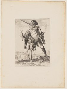 Soldado con arcabuz, de Oficiales y soldados de la escolta del emperador Rodolfo II de Jacques de Gheyn II