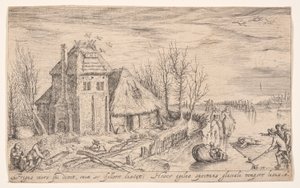 Paisaje invernal con patinadores sobre hielo, de Paisajes de Jacques de Gheyn II