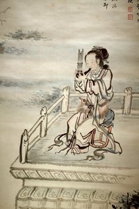Figura pintada, músico. Tinta sobre papel de Yi Jaegwan (1783-1837), arte coreano del siglo XIX. Museo Nacional de Corea, Seúl (Corea del Sur).