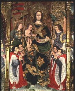 Virgen con el Niño, panel central del Retablo de la Paeria dedicado a San Miguel de Jaime Ferrer II