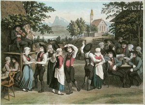 Baile de Pueblo Austriaco, ilustración de 