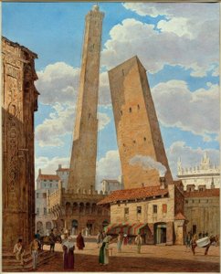 Las torres Asinelli y Grisenda de Jakob Alt